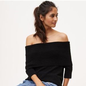 LOFT Ribbed Off the Shoulder Sweater NWOT